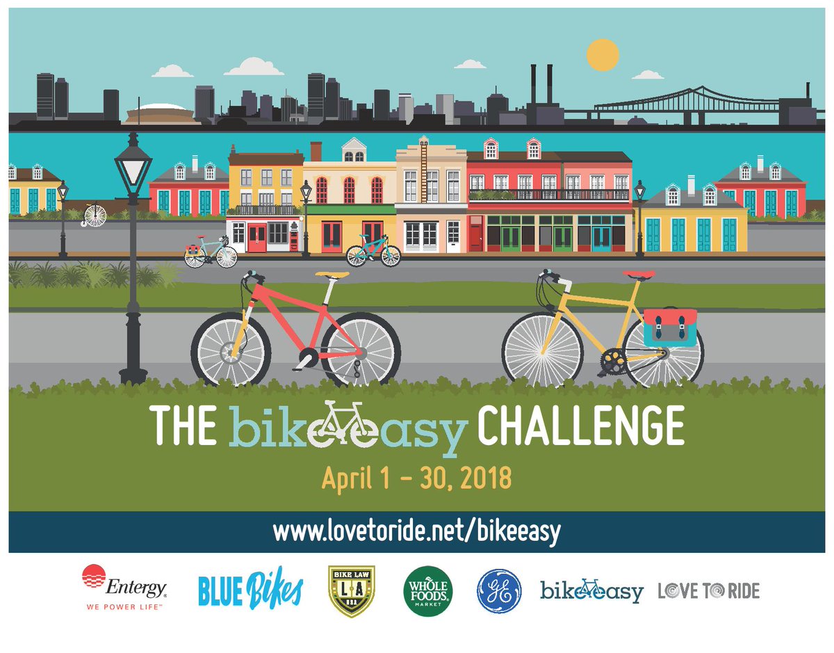 BlueBikesNOLA's tweet photo. There's still time! Join the #BikeEasyChallenge and for chance to earn cool prizes like a Blue Bikes membership! Register at https://t.co/nc3vF5qEJi. https://t.co/FgEEq9JnSU