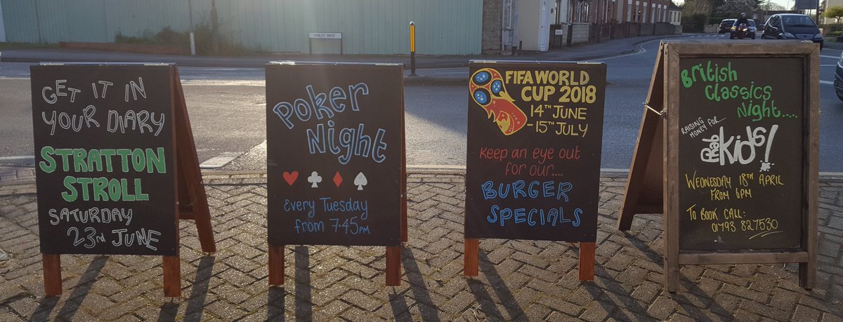 swindonpubs's tweet image. Lots on at The Crown Inn, Stratton! 
Great signs, guys! 👏
#pubfood #strattonstroll #pokernights #quiznights #worldcup #fathersday #swindonpubs