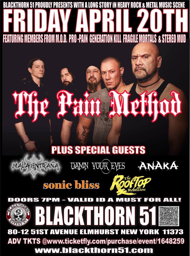 JetSetJuliet's tweet photo. And......TOMORROW NIGHT... catch my hubbyβs new band #ThePainMethod at @Blackthorn51nyc along w/ our great friends #DamnYourEyes. (*Johnβs the angry-looking bearded guy 2nd from left ππ) #rock #metal #Stereomud #BlackWaterRising https://t.co/Cc189hUw9b