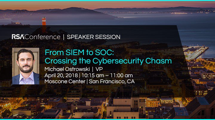 proficioinc's tweet photo. Tomorrow, Mike Ostrowski, VP at Proficio, gives a presentation on the #cybersecurity chasm at the @RSAConference. Check out his presentation abstract and reserve your seat for 10:15 AM: https://t.co/ojiQ12P6Xs  #RSAC18 https://t.co/HCVKqs2se5