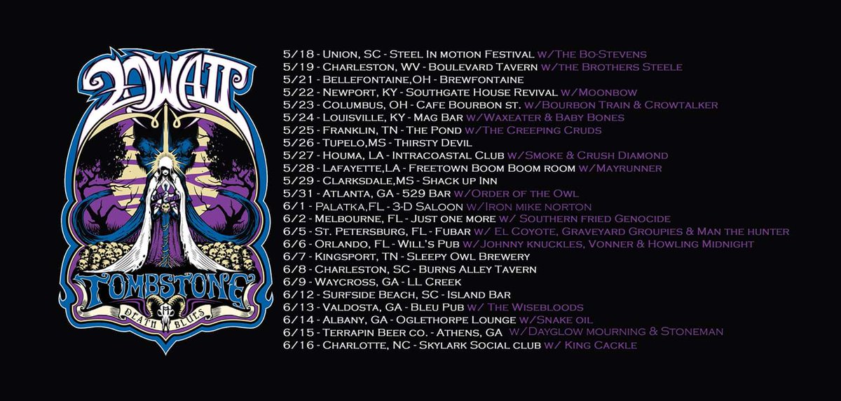 20watttombstone's tweet image. May and june #tourdates #deathblues #vanlife