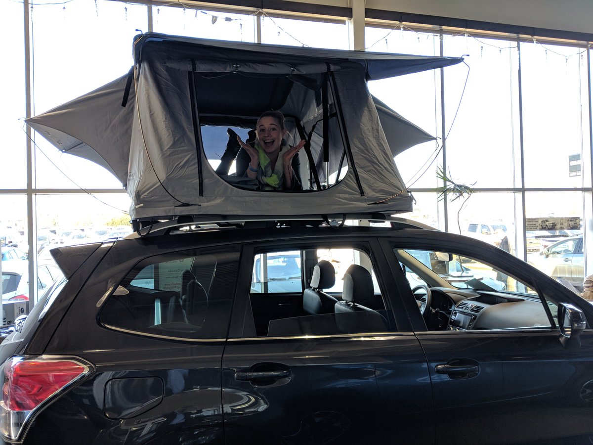Today I visited <a href="/ScottSubaru/">Scott Subaru</a> and got to check out the new roof top tents they have set up in the showroom!! How cool is that?! Talk about a campers dream!! 
Check it out for yourself, 6801 50th Ave in Red Deer or online scottsubaru.com