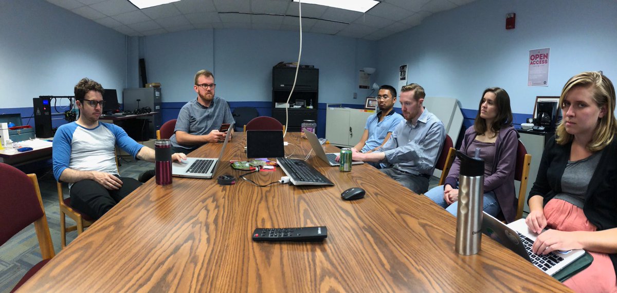 micahvandegrift's tweet photo. Final team meeting. Everyone is obvs really bummed I’m leaving and paying super attention to all the wisdom and guidance I’m offering to them in our moments together. 😜 #GoDigiNoles https://t.co/CabrPuD1m2