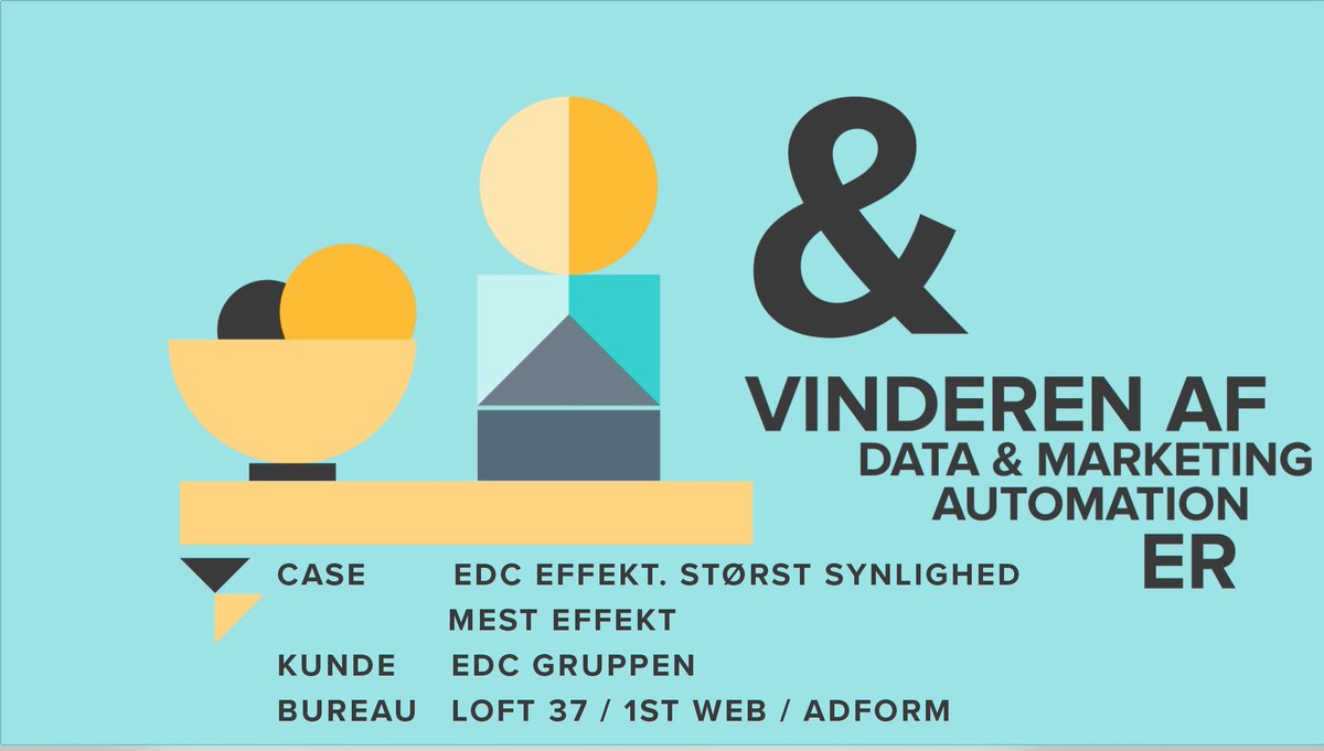DanishDigital's tweet image. Så stor effekt at det er lige til guld i kategorien Data &amp;amp; Marketing Automation. Tillykke EDC-Gruppen med EDC ‘Effekt. Størst Synlighed - Mest Effekt.’
Bureau: Loft 37 /1St WEB / ADFORM. #DDA18.