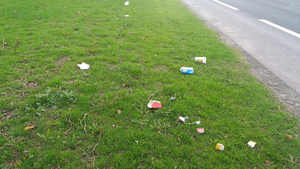 tracetsparkie's tweet photo. @McDonalds sick of the amount of rubbish been thrown from cars half a mile away from the take away! There has to be some kind of responsibly from large companies for their waste! You make a huge profit whilst my local community suffers and our council tax bill too! #MacDonalds https://t.co/T8P0oZSeyx