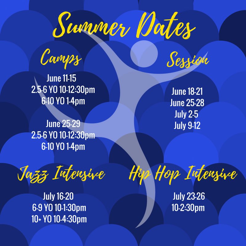 StepsDanceCtr's tweet photo. ☀️Summer Announcement ☀️ All the info you've been looking for! Screenshot, 📝 or 📌 the info for a #SummerAtSteps! Call or email us to register today! #123SDC #StepsSummer #Summer #Camp #Intensive #Session #Dance #AllAges #Fun #Training #Class https://t.co/Sqs5cUuNLQ
