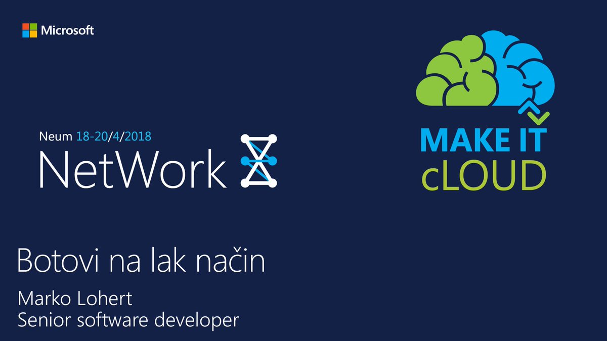 MarkoLohert's tweet image. I had a great time talking at @msnetworkbih about Microsoft Bots and how #CognitiveServices can bring artificial intelligence to bots. In a number of demo, I have shown @msbotframework, Azure Bot Service, #FaceAPI and #QnAMaker.
#AI #msbot #MSNetwork8 #MakeITcLloud