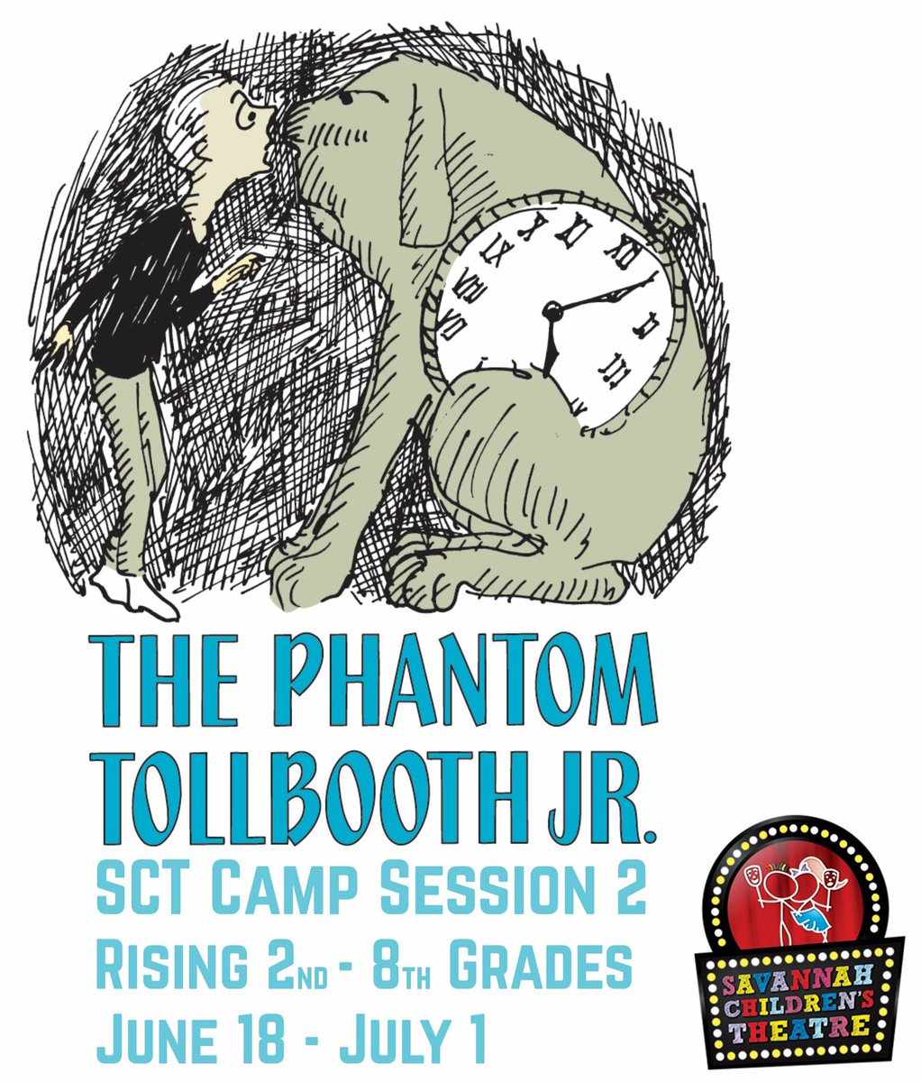 Today we shine the #CampSpotlight on THE PHANTOM TOLLBOOTH JR! Adapted from Norton Juster's award-winning book, we follow Milo through his many adventures in The Land of Wisdom. A perfect theatre camp for young bookworms! More information available at savannahchildrenstheatre.org/summer-camps/
