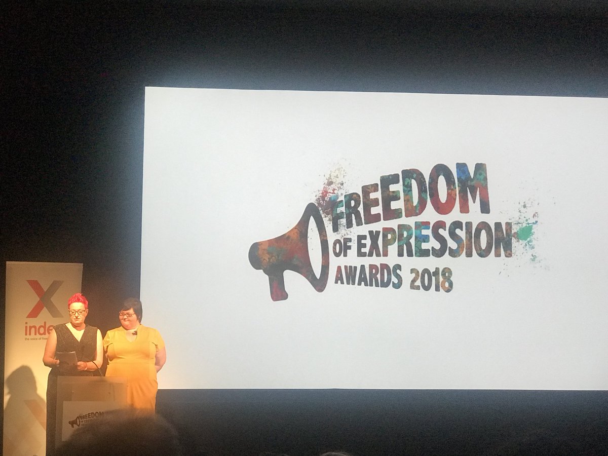 Such an inspiring night celebrating #freeExpression heroes at @IndexCensorship #IndexAwards2018