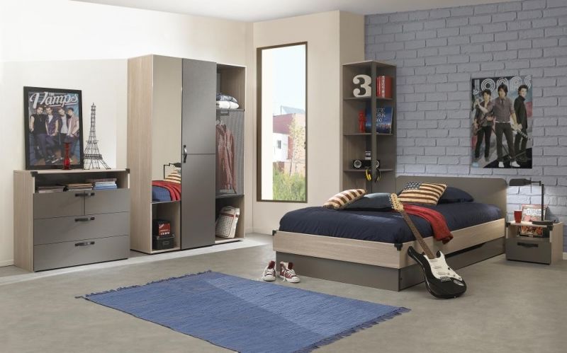 ChoiceLeicester's tweet image. CFS Exclusive Gami Jimi Bedroom Furniture Collection made from particleboard covered in clear Oak effect foil or plain grey melamine-coated foil. Browse the full range @ buff.ly/2vs1vjn 
#Oak #GreyBed #Grey #Bedside #ChestOfDrawer #Desk #MobileUnit #Bookcase #Wardrobe