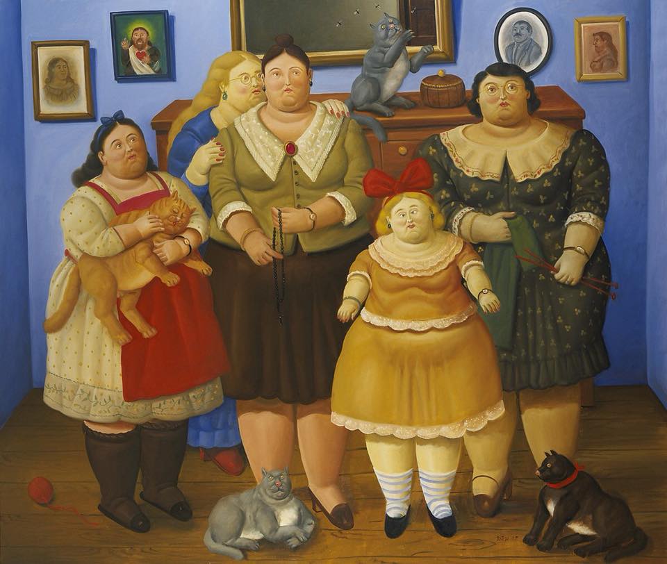 Happy birthday Fernando Botero! Famous for his large exaggerated figures and political humor. \"Le Sorelle.\" 
