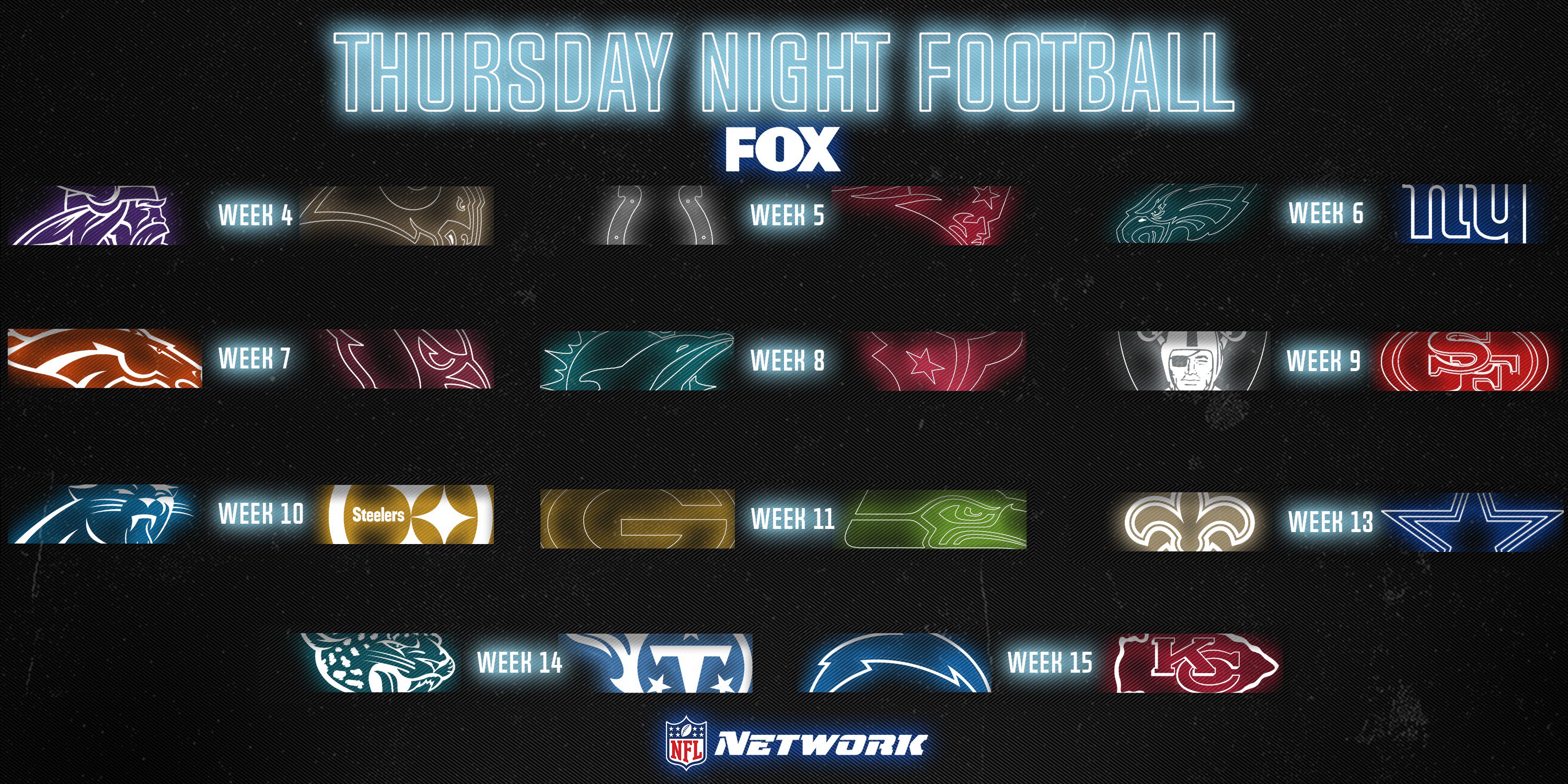FOX Sports NFL on X The Thursday Night Football schedule on FOX is here https t JHTroOS7fH X