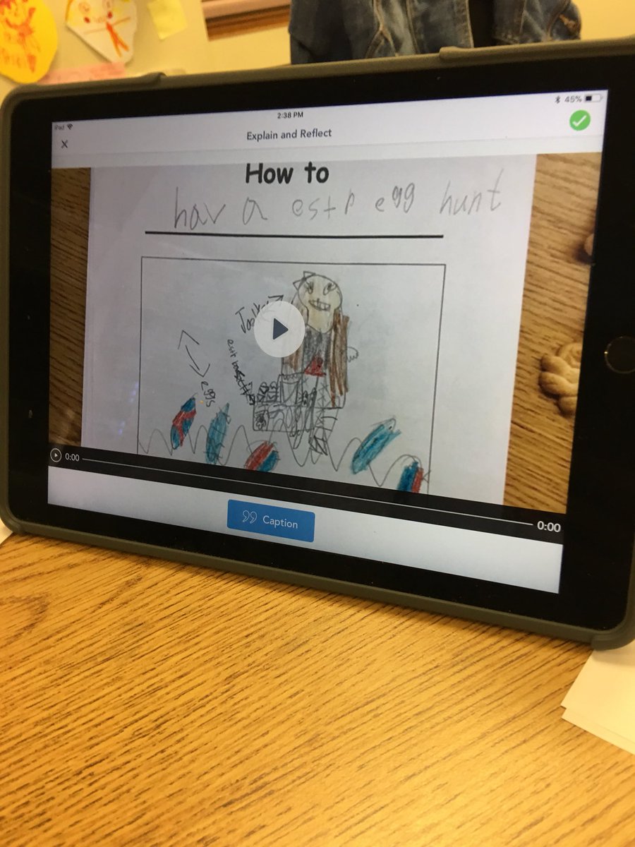 Katie96228108's tweet photo. We wrapped up our Lucy Calkins how-to writing unit by publishing our final writing piece into an #IMovie and uploaded it to @Seesaw for others to read and enjoy. Thank you @KristinZiemke for the idea! @angie_mitch24 #siftonsuperstars #kindergarten #epstech #kindergartenwriting https://t.co/kJ5JPa54Cs