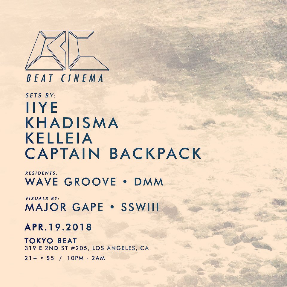 BeatCinema's tweet image. 👀Tonight👀
IIYE
KHADISMA
KELLEIA
CAPTAIN BACKPACK
+BC RESIDENTS
WAVEGROOVE
DMM
VISUALS BY @SSWIII 
Tokyo Beat, DTLA
$5//21+
10PM-2AM
🍜SERVED ALL NIGHT LONG