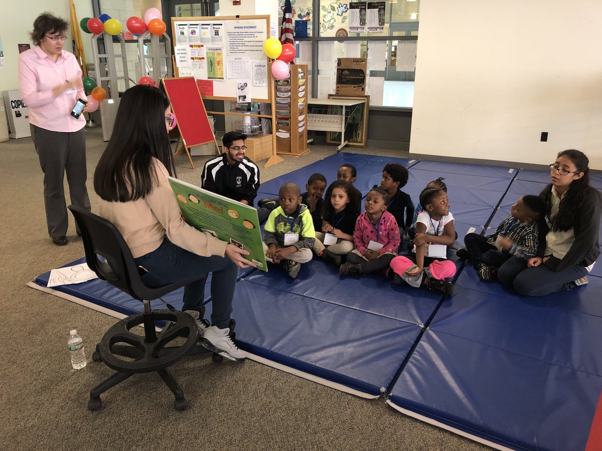 nps_camdenst's tweet photo. Newark Science Park Service Learning Book Club celebrated National School Library Month by hosting story time with Camden Street’s PreK 4 Scholars. @NPSvoices @NPSOEC https://t.co/xhvDuM4kNy