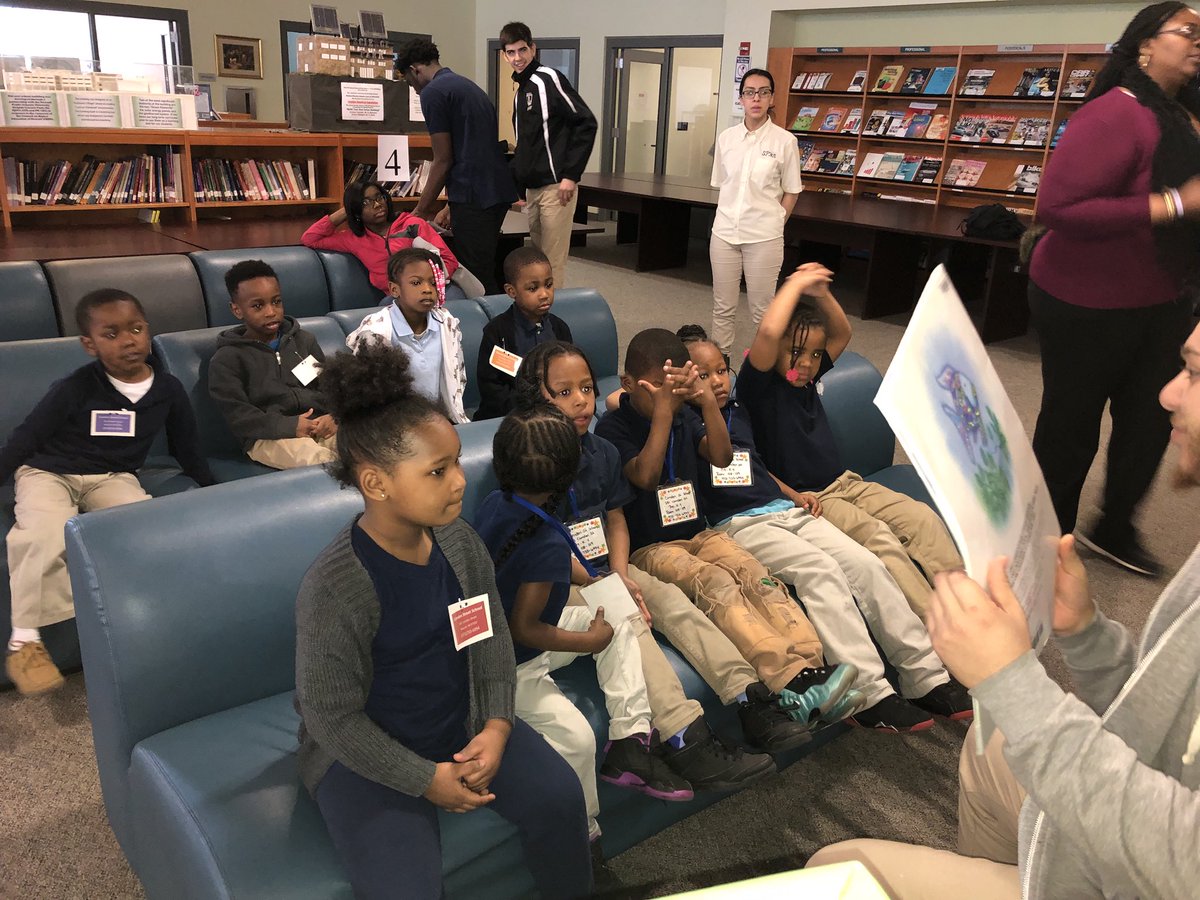 nps_camdenst's tweet photo. Newark Science Park Service Learning Book Club celebrated National School Library Month by hosting story time with Camden Street’s PreK 4 Scholars. @NPSvoices @NPSOEC https://t.co/eYUYfSSy1n