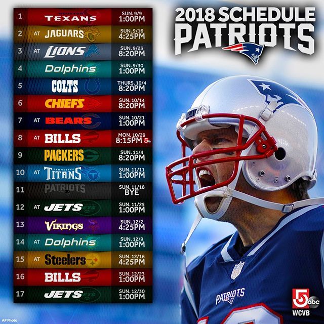 Wcvb Tv Boston On Twitter 2018 Patriots Nfl Schedule Released Here S The Path To Superbowlliii