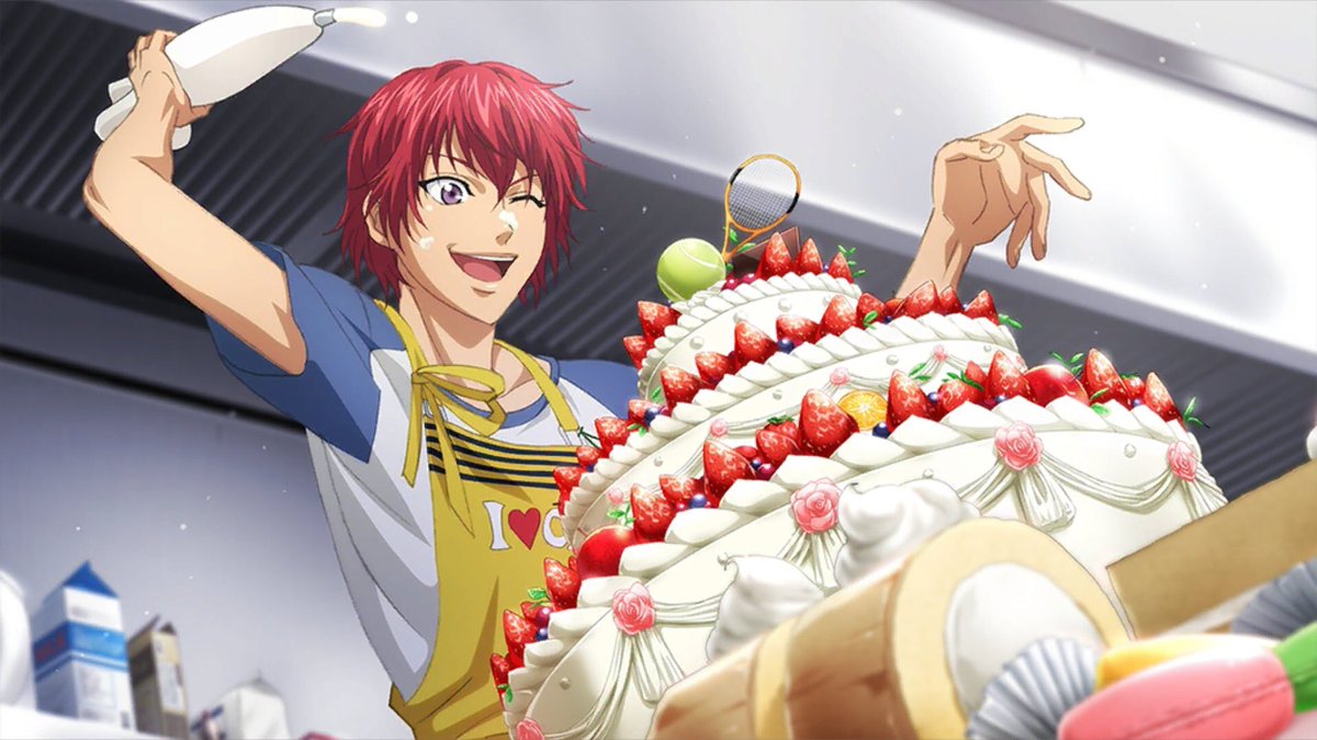 コマチ V Twitter ブンちゃん お誕生日おめでとう この髪上げカッコイイしケーキ作り可愛い 丸井ブン太誕生祭18 テニプリ