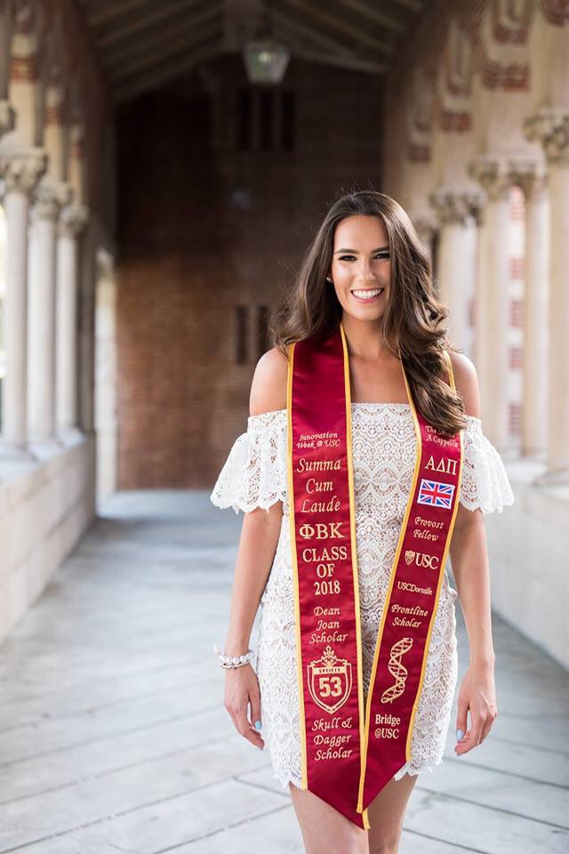 USCBridge's tweet photo. Sophie Wix, of the Kuhn-Hicks lab, is the FIRST #Trojan in #USC history to be a #UK @FulbrightPrgrm #Scholar. She will be heading to @Cambridge_Uni to join the @CR_UK  later this fall to study #breast #cancer. Congrats, Sophie! #FightOn ✌🏽❤️💛 https://t.co/ycdvKwfJJy