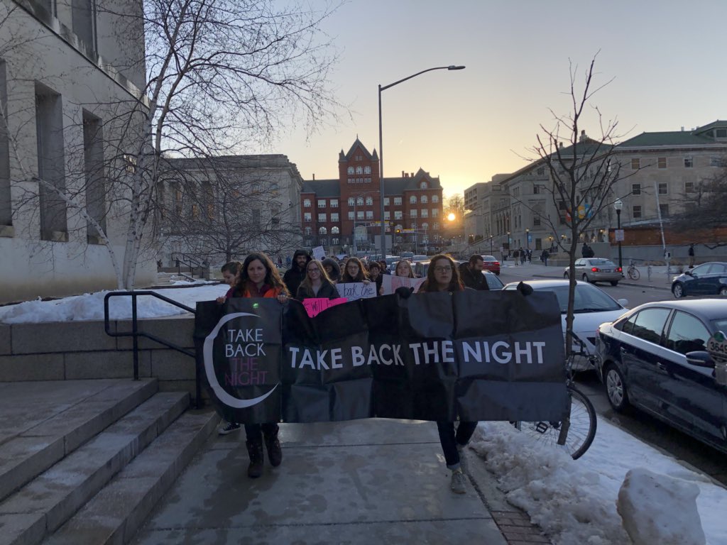 abbsdoeden's tweet photo. .@BadgerHerald Take Back the Night protestors march down Langdon street chanting, ”Claim our bodies, claim our right, take a stand take back the night!” https://t.co/Luy4IEUeDp