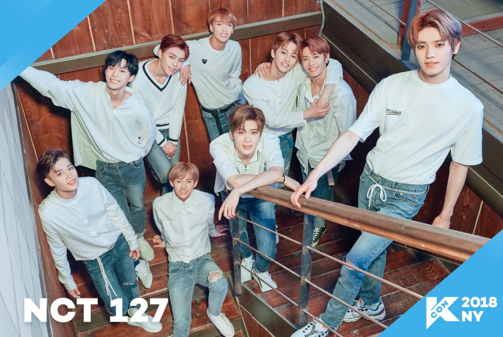 kconusa's tweet photo. [LINEUP] To the World~It's #NCT127! Are you ready for another chapter of NCT x KCON at #KCON18NY?! https://t.co/wkYxzvm0DI
