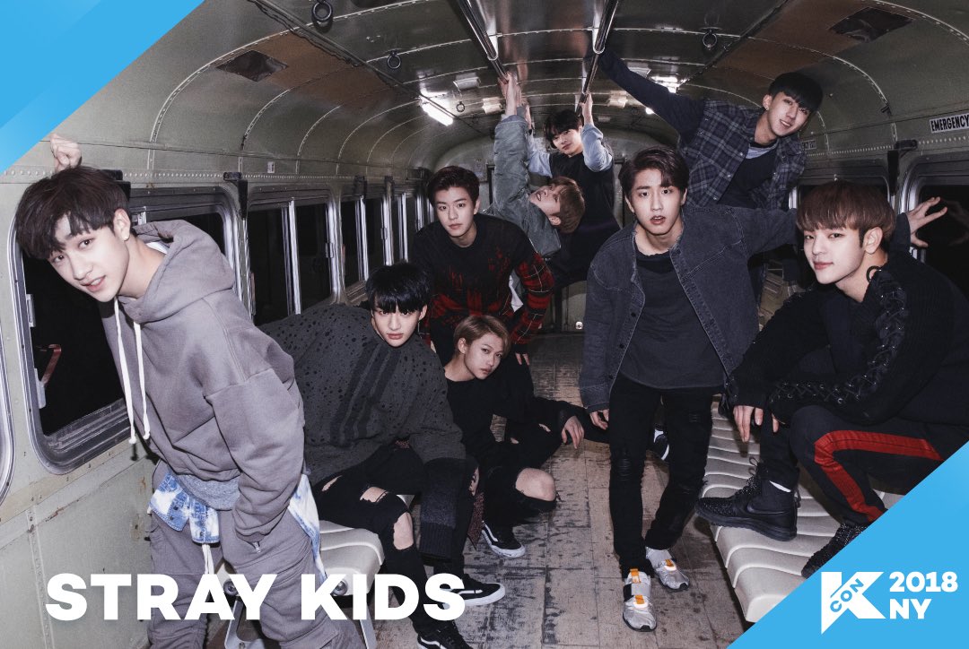 kconusa's tweet photo. [LINEUP] Better watch out! #StrayKids can't wait to spread their Young Wings and show what they've got at #KCON18NY! https://t.co/X8LXKIyB6s