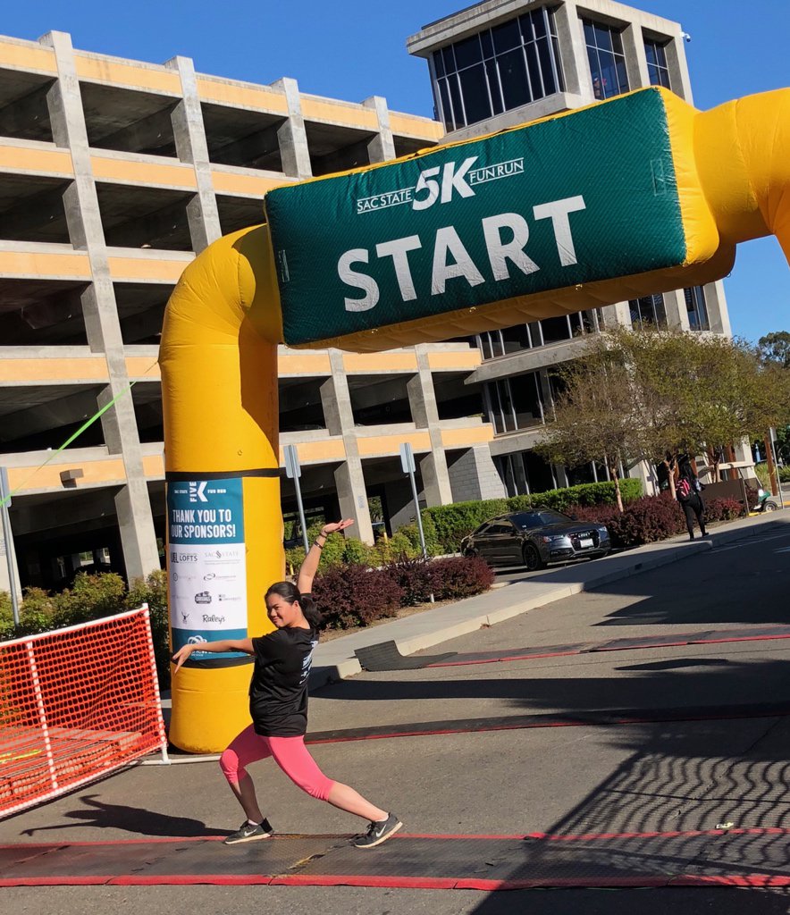 sacstate's tweet photo. Itβs poppinβ at @wellsacstate as #SacState5KFunRun time nears! Race starts at 6. #StingersUp #RunAsOne https://t.co/TwgvNn6cNW
