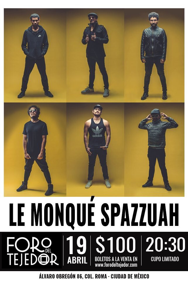 LMSpazzuah's tweet photo. ¡Esta noche hay fiesta en @ForodelTejedor! Boletos en línea https://t.co/loBu2hqogw o taquilla
#Escuchatesto 👊🏻🔊 ¡Los esperamos! #cdmx #nujazzpanic https://t.co/jaGhTZZfcl