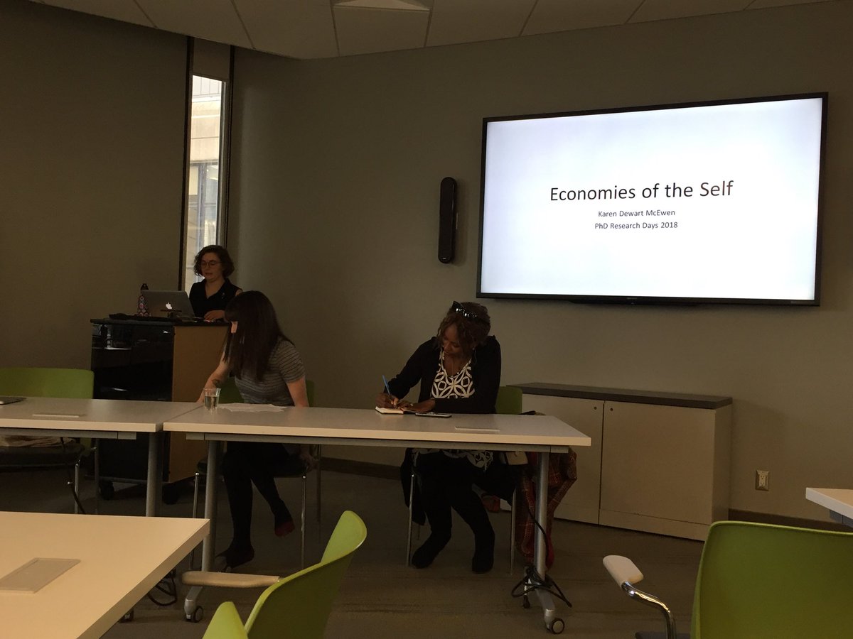 HillaryJWalker's tweet photo. A peek into the work in process of Karen Dewart McEwen and Madison Trusolino #researchdays2018 @ischool_TO https://t.co/6zy6u5QrJE