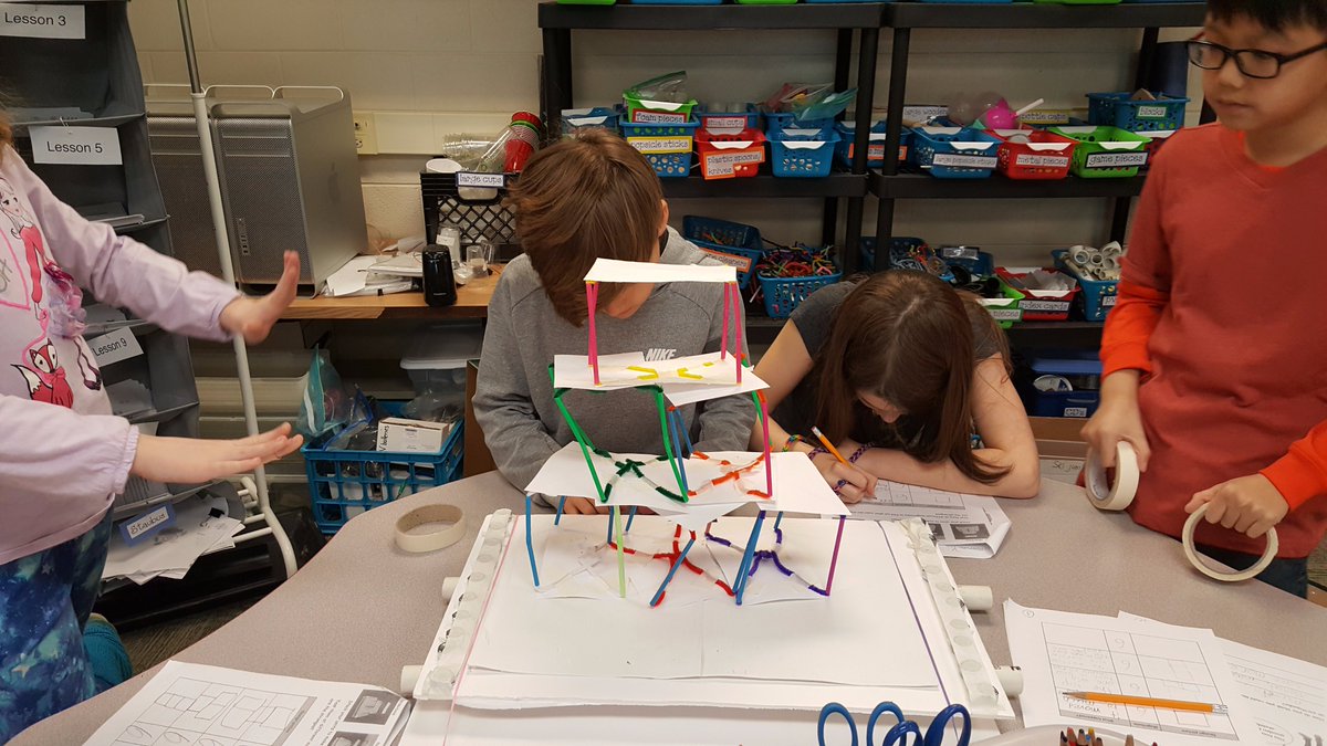 d61burke's tweet photo. 4th graders testing out the first prototype for their earthquake resistant buildings! #d61learns https://t.co/Gk7Cs6TUx0