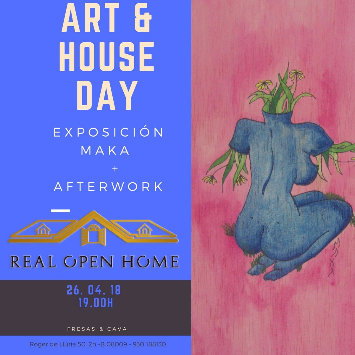 Realopenhome's tweet photo. Ven a nuestro #afterwork y pasa un buen rato conociendo la obra de #Maka.  #RogerdeLluria50_2b #Barcelona https://t.co/UWk9Psx6wG