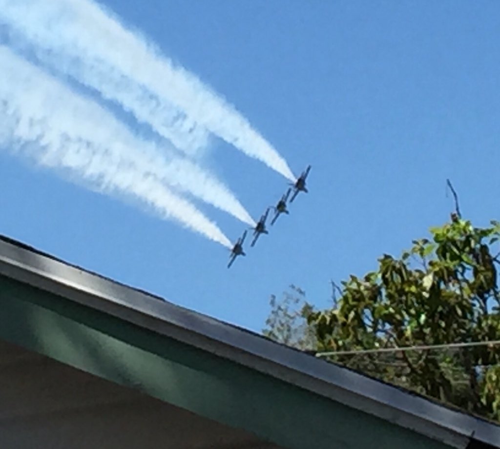 ktharris's tweet photo. Home from work in time to catch end of practice show Thursday! Can hardly contain myself, so excited! @BlueAngels @USNavy #VeroBeachAirshow2018
(Feel like I’m back in #NavyPoint !) https://t.co/RcYG1BffMC