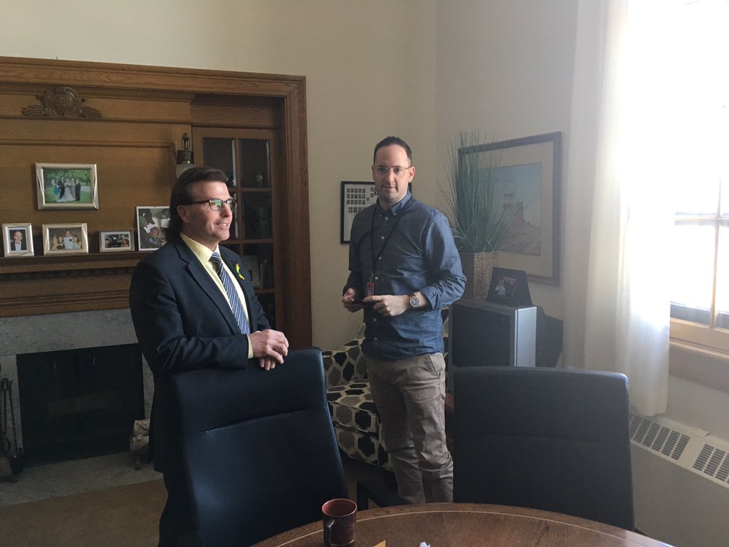 GregOttenbreit's tweet photo. A pleasure and honour to speak with Adam Hunter @AHiddyCBC about work and personal life including Brayden Ottenbreit Close @Cuts4Cancer for his podcast today! https://t.co/uHisfnuesf