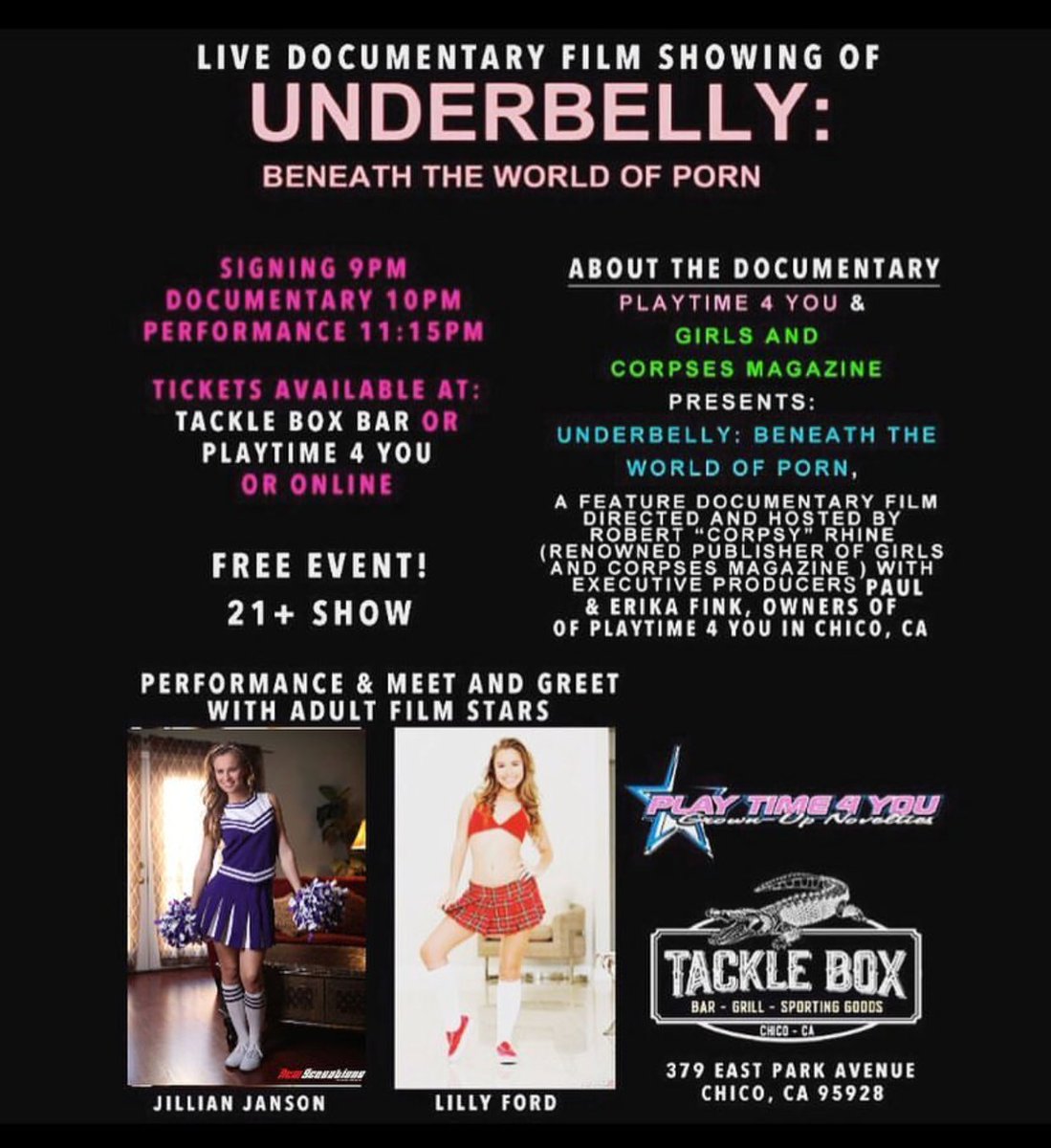 StarFactoryPR's tweet photo. This Sunday @XOJillianJanson will be in Chico, Ca for a special meet & greet @ #TheTackleBox https://t.co/oKCDdSrhef https://t.co/ba5YL8w94T