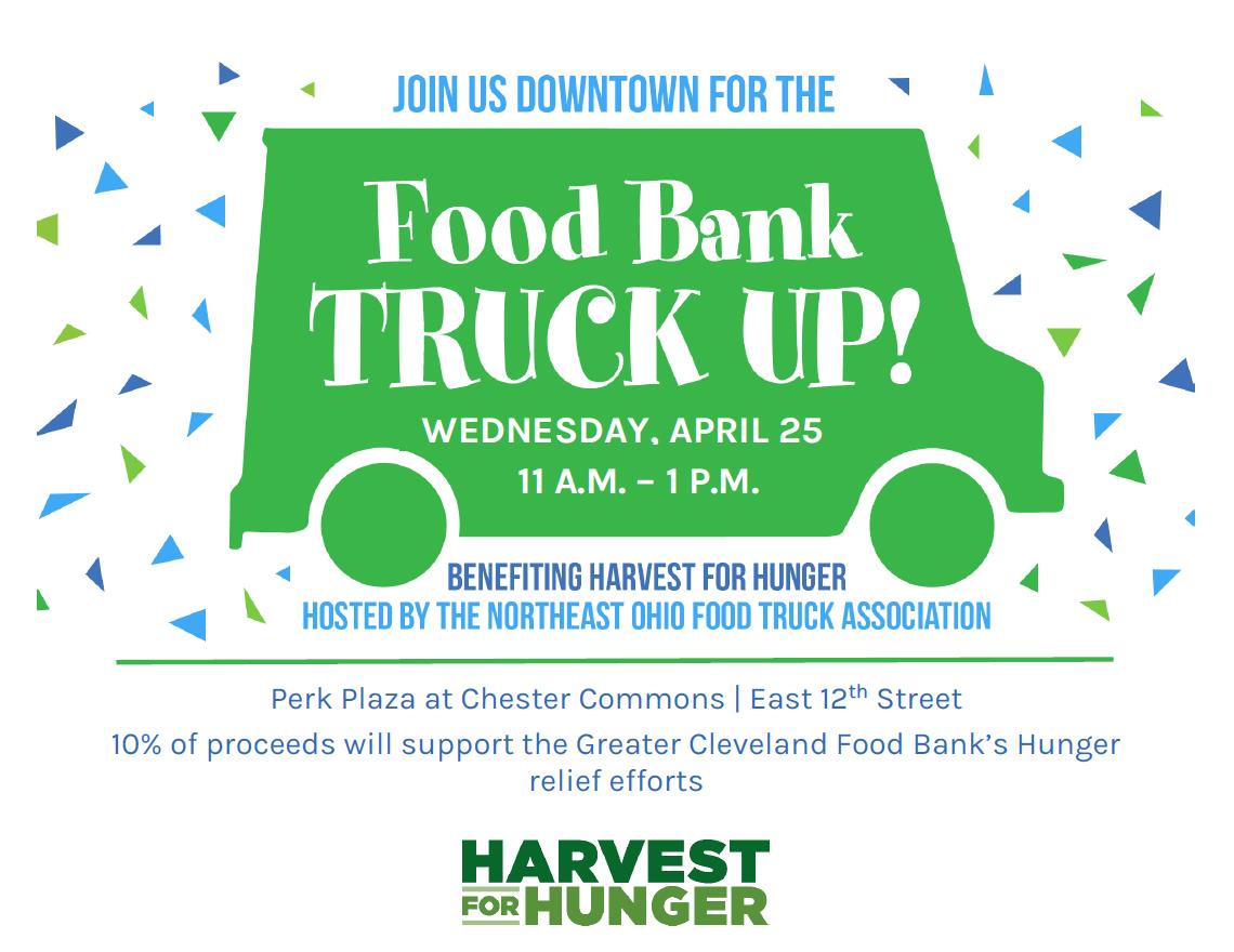 DowntownCLE's tweet image. Join us next Wednesday, April 25th for Food Bank Truck Up in Perk Plaza with 
@CleFoodBank and @neofta2016!
