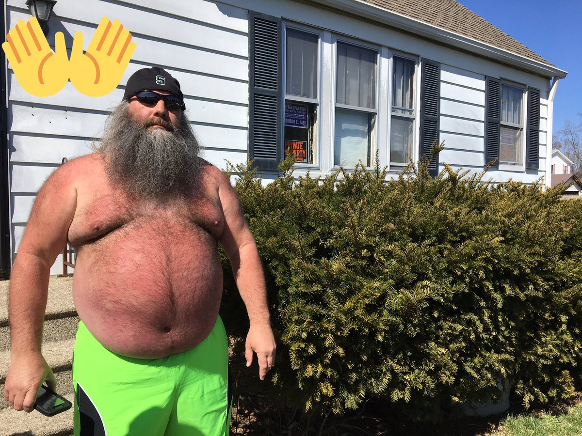 rachel_reports's tweet photo. The man, the myth, the legend... Shirtless Detroit @tigers fan has a strict shorts /no shirt policy. This is how greeted us @wwmtnews https://t.co/9IvLZTrrbY