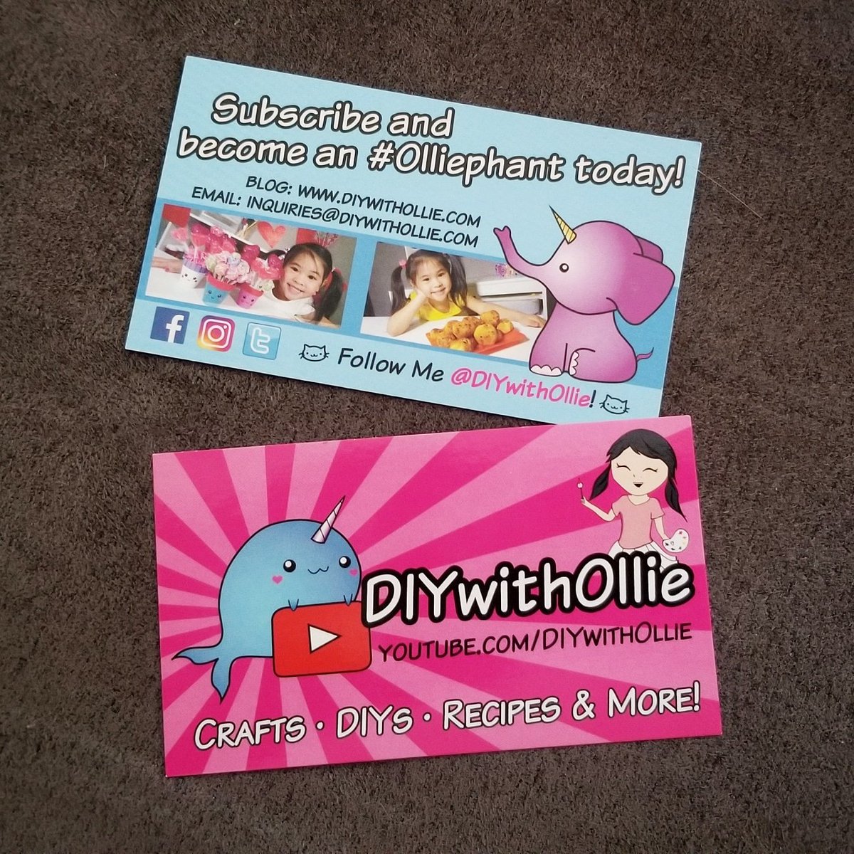 DIYwithOllie's tweet photo. I just got my new cards today! I ❤️ them so much!!! Thank you @GotPrint!
#PleaseSubscribe #Like and #Share #DIYwithOllie #YouTube
#gotprint #gpfeatures #cards #businesscards #narwhal #unicornelephant #uniphant https://t.co/ic7rIrwYf6