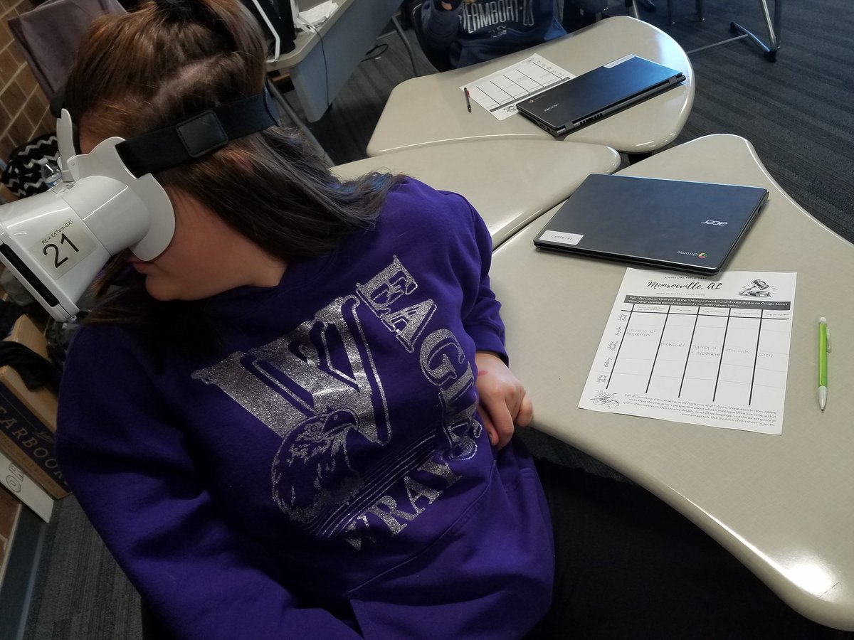 asutt03's tweet photo. Using Google Street View to go on a virtual field trip to Monroeville, AL, home of the To Kill a Mockingbird courthouse. #whswizards #vr4edu https://t.co/JJZ9MeO4f7