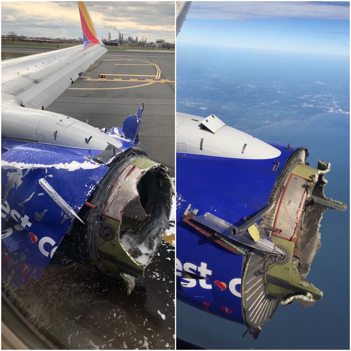 jonostrower's tweet image. This is a big deal: NTSB examining collateral damage of failed engine structure on Southwest 1380 bit.ly/2qK5X7u #WN1380 #WN3472