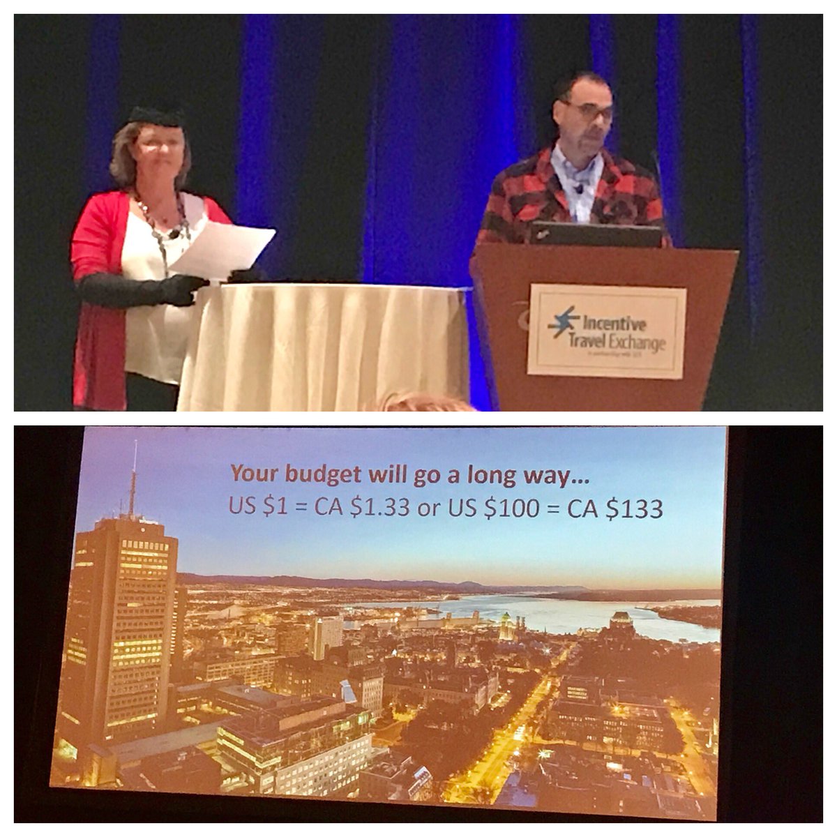 RobinCanada's tweet photo. Merci Québec City for sponsoring lunch at Incentive Travel Exchange, great presentation! @MeetQuebecCity @canadameetings #ITE18 https://t.co/oYDHQqYv5b