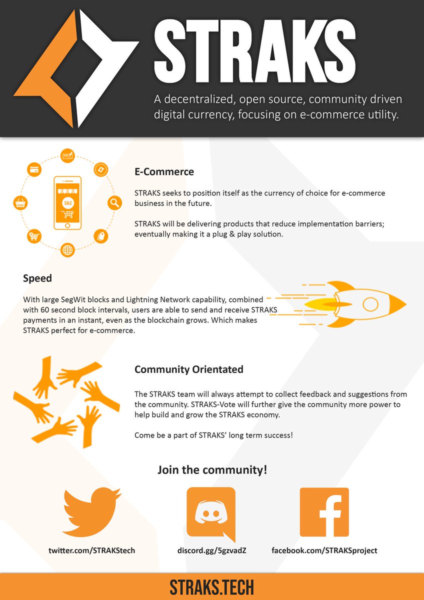 STRAKStech's tweet photo. #STRAKS one pager made by our community members (Nafers &amp; Romeo) showing some of the many features that STRAKS has! The contribution of our community is very important to us, so we will be happy to see more projects from you!

#STAK $STAK #STRAKS #onepager #ecommerce #crypto #btc https://t.co/JpGYKvsdZP