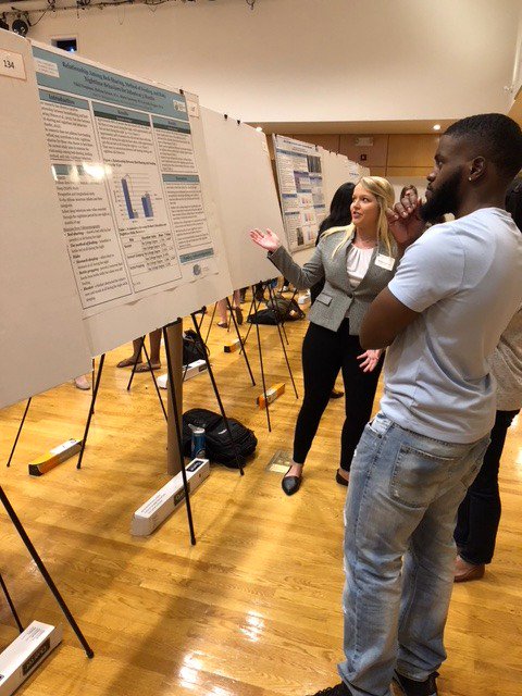 BEE_Lab_News's tweet photo. Congrats to Nikki Trupiano presenting her poster on infant sleep hygiene using data from the @BEE_Lab_News Neonatal and Pediatric Sleep Study at the 19th Annual Celebration of Undergraduate Research at UNC-Chapel Hill. @unc_our @UNCResearch @UNCPsych https://t.co/yGUcb0Z1cR