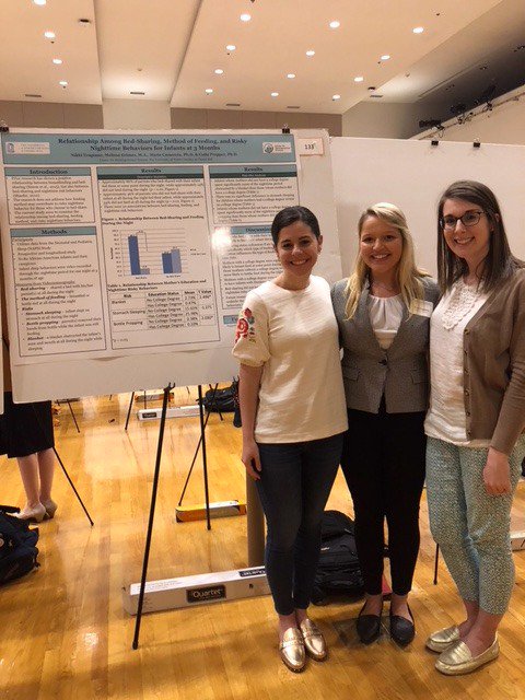 BEE_Lab_News's tweet photo. Congrats to Nikki Trupiano presenting her poster on infant sleep hygiene using data from the @BEE_Lab_News Neonatal and Pediatric Sleep Study at the 19th Annual Celebration of Undergraduate Research at UNC-Chapel Hill. @unc_our @UNCResearch @UNCPsych https://t.co/yGUcb0Z1cR