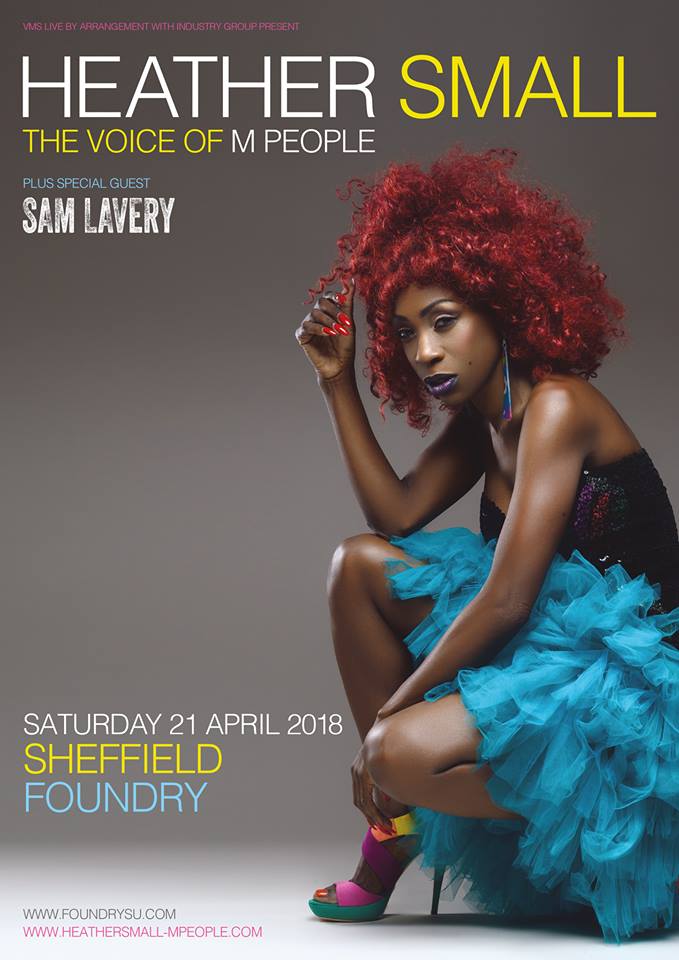 MPeopleHeatherS's tweet photo. Heather Small 2018 Tour
SHEFFIELD | SATURDAY 21ST APRIL
Venue: @Foundrysu | Sheffield's Students' Union
Support: @SamLavery_
Tickets & more information: https://t.co/hREkjeRpCT
#HeatherSmall #Tour #SamLavery #Sheffield #Foundry #SheffieldStudentUnion https://t.co/BYBnxVF4tv