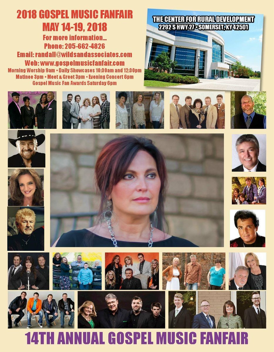 WildsAssociates's tweet photo. #GospelMusicFanFair May 14-19, 2018 in Somerset, KY. Melissa Evans thank you for your support! We look forward to seeing you there! https://t.co/sWyQM1kbRP