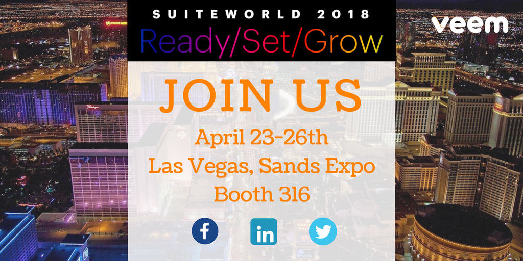 GoVeem's tweet photo. Join us at @Oracle + @Netsuite's #SuiteWorld18. Come say hi, we’ll be open for business from April 23 – 26, at booth #316 inside of the Sands Expo & Convention Center in Las Vegas. #GoVeem #GoGlobal
Check us out and send a message here: https://t.co/PswnCZUhNi https://t.co/eZapg4rqZx