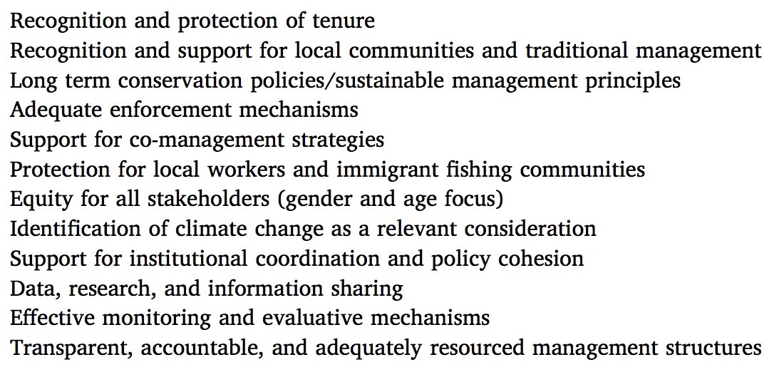 OlesonLab's tweet photo. Key barrier to effective coastal fisheries management is outdated management policy, legislation and planning @ruth_wow #7ICEF Gourlie et al 2018 Performing “A New Song”... Marine Policy https://t.co/pUlr2Qge7p