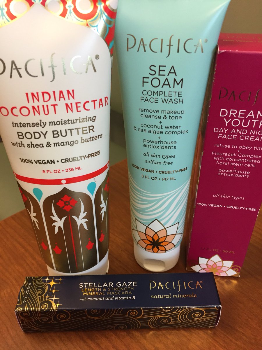 QuestionswithRD's tweet photo. Thanks to #pharmaca freebie Friday and #pacificabeauty I get to try these 4 amazing products! All products are #vegan and #crueltyfree  and are free of parabens, sulfates, or phthalates. #skincare #natural #health #healthyliving #crueltyfreemakeup #beautycare https://t.co/6nzjX3ml03