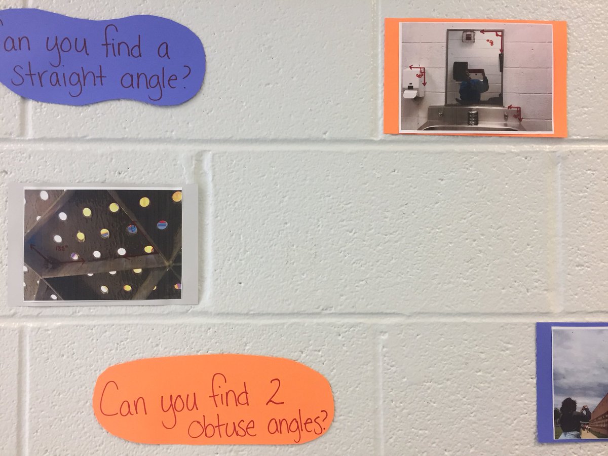 MsDavisMath17's tweet image. Parklawn 5th graders got creative finding angles in the real world around our school, then measuring and classifying them. What angles do you see? @ParklawnFCPS
