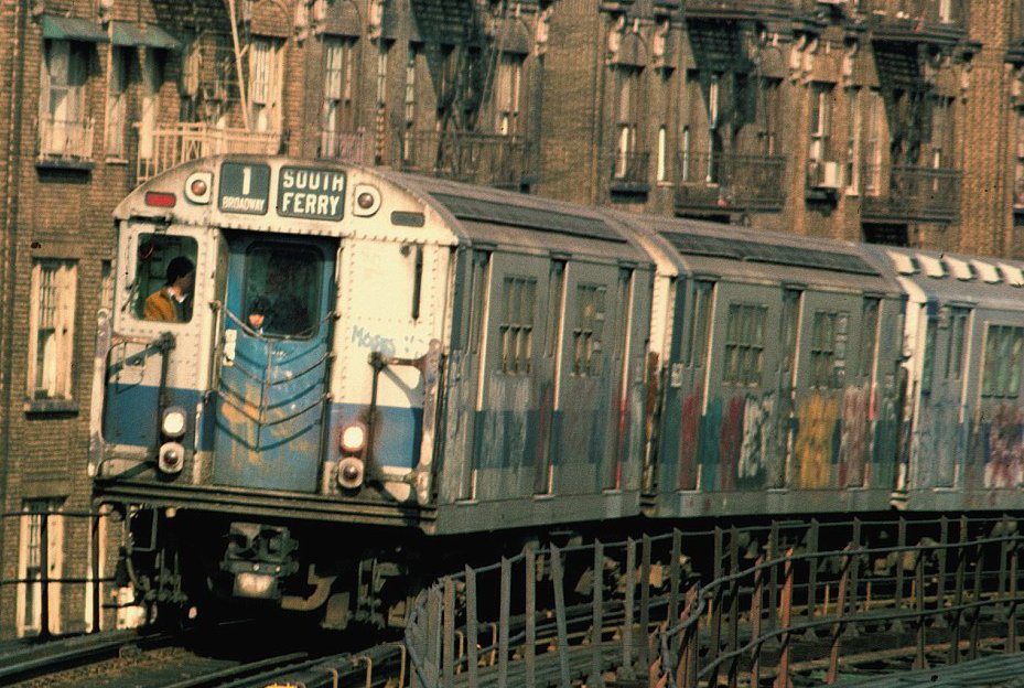 A 1980's 1 train heading to South Ferry. #ThrowbackThursday #nyc